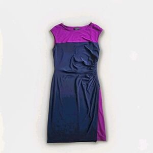 LAUREN Ralph Lauren Purple Blue Stretchy Dress Size 12